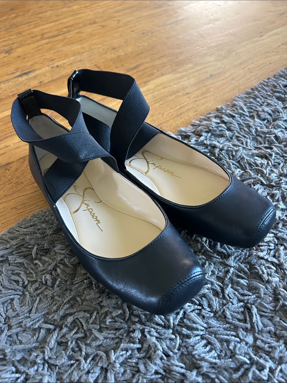 Jessica Simpson Mandalaye Elastic Criss-Cross Ankle Strap Ballet Flats Size 7